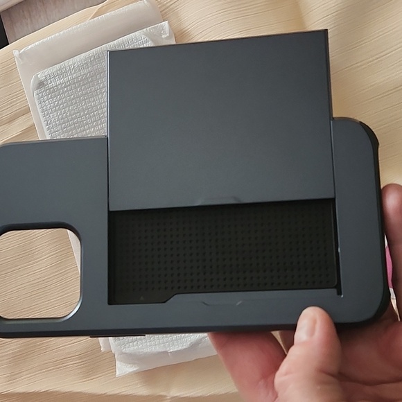 iPhone 15 pro max phone case with sliding wallet and screen protectors Dark blue - Picture 3 of 7